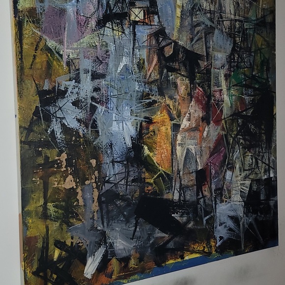 Dos Besós Original Wall Fine Contemporary Art on Canvas - Picture 3 of 4